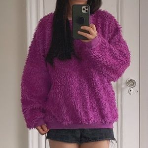 Cute fluffy crew oversized sweatshirt